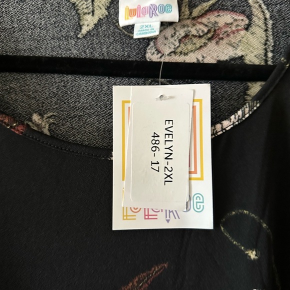 LuLaRoe Evelyn Maxi Dress Black Floral NWT 2XL - Picture 5 of 8